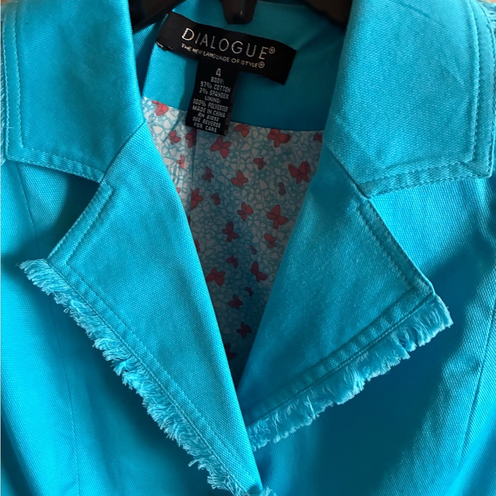 Dialogue Blue Blazer Elegant Suit Jacket - Picture 2 of 4